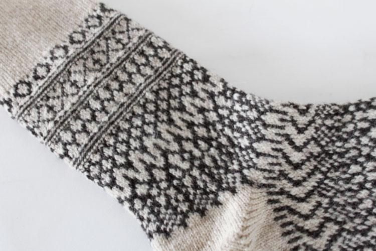 ウールジャガードソックス S／NISHIGUCHI KUTSUSHITA