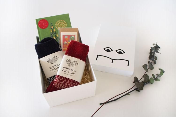 ウールジャガードソックス S／NISHIGUCHI KUTSUSHITA