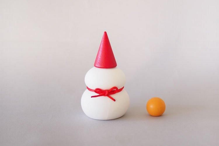 半磁器のLEDライト 雪だるま