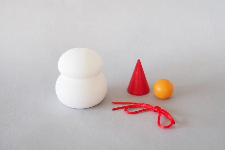 半磁器のLEDライト 雪だるま