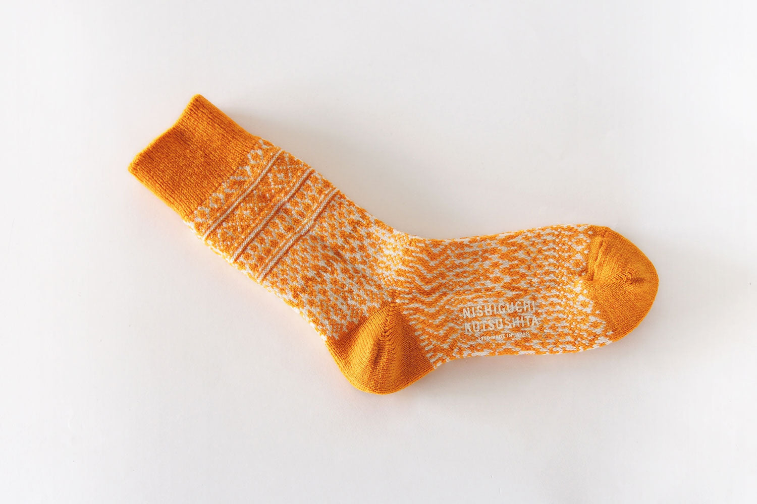 ウールジャガードソックス S／NISHIGUCHI KUTSUSHITA
